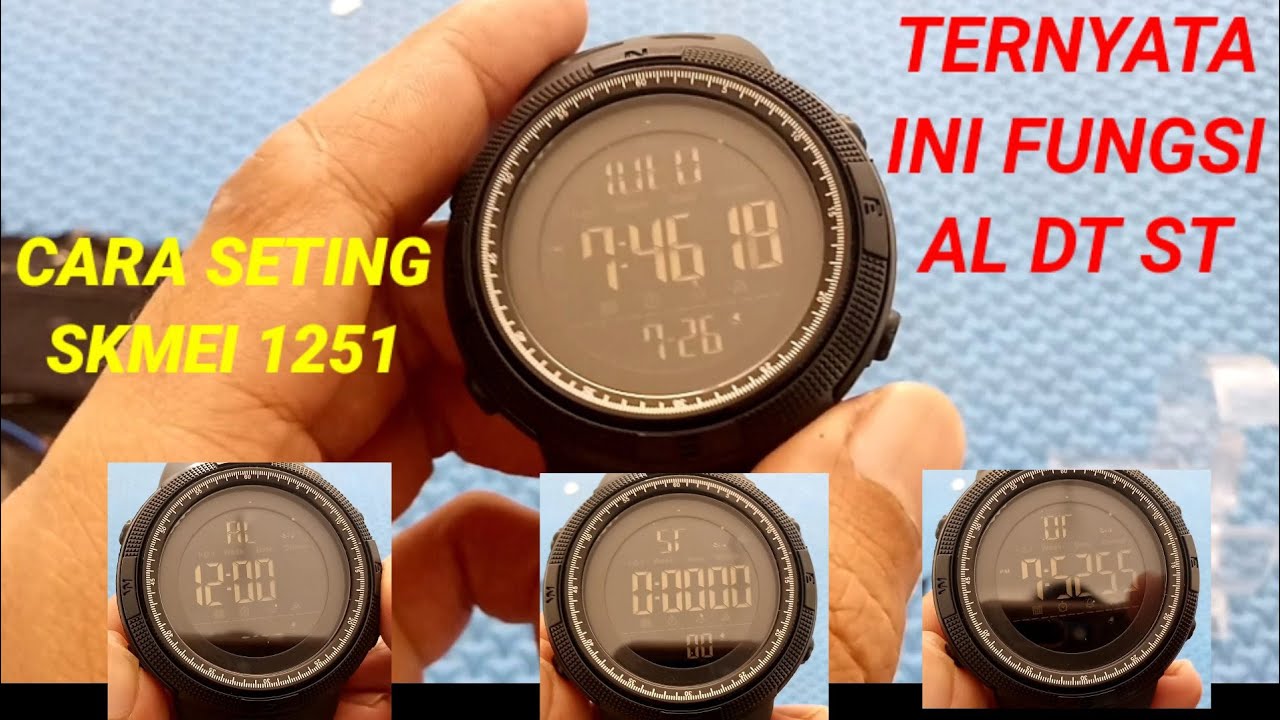 cara seting jam tangan skmei 1251