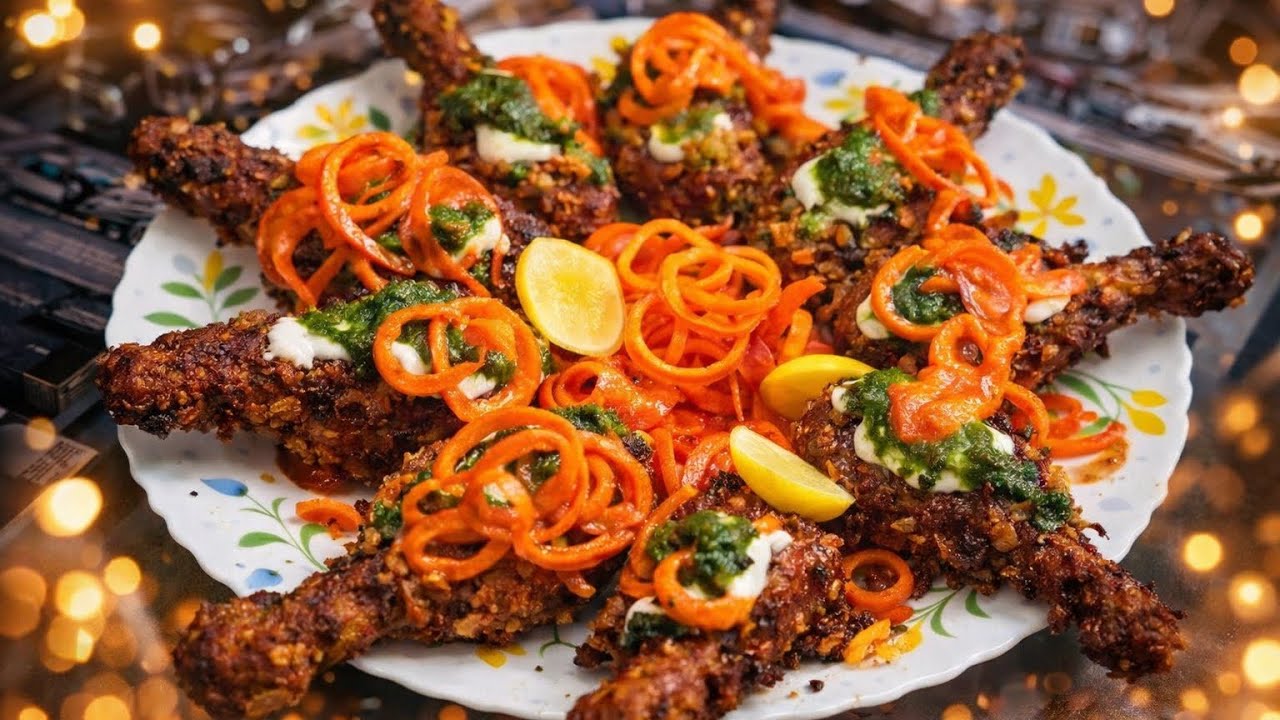 आप भी बनाए यह पालक वाले कुरु कुरे चिकन लेग पीस 😍🍗