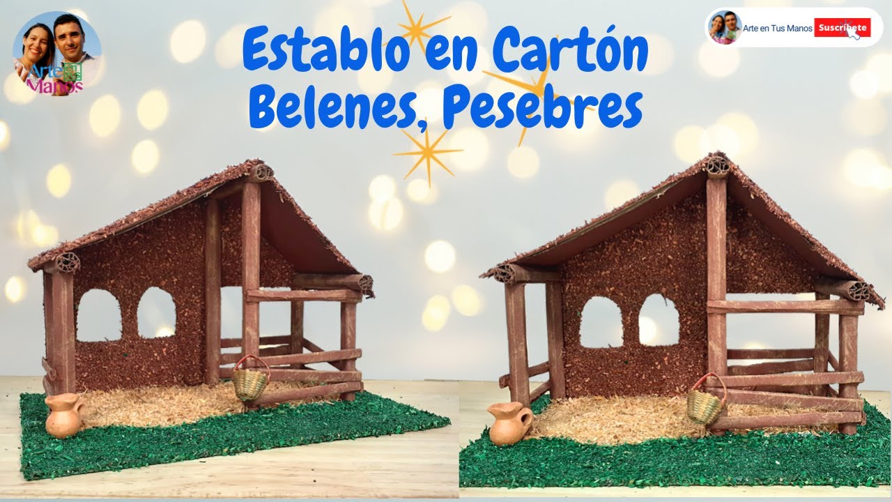 🔴Cómo Hacer un ESTABLO, NACIMIENTO Para PESEBRES, En Cartón, con Arte en Tus Manos