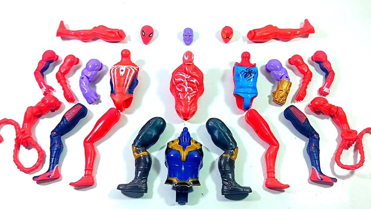 ASSEMBLE AVENGERS TOYS.. VENOM vs SPIDERMAN MILES MORALES vs SPIDER HODHI vs THANOS.. 