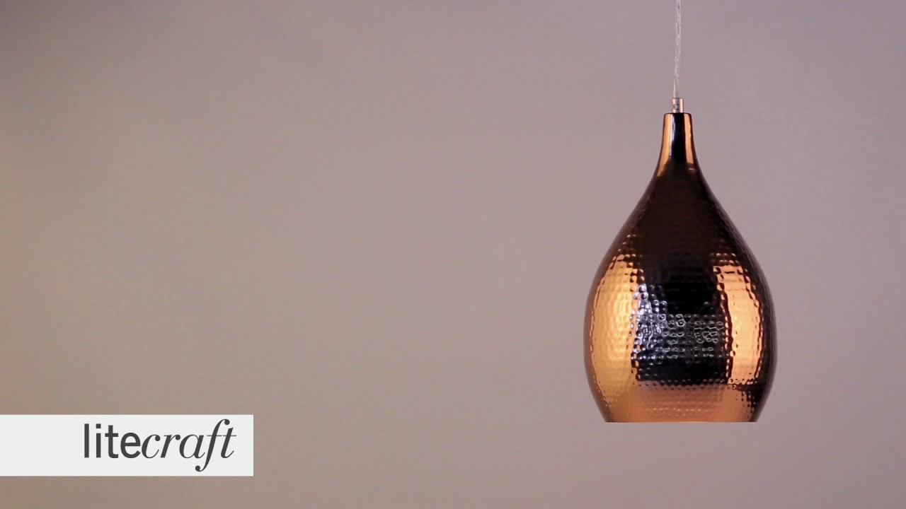 Ceiling Pendant with Hammered Shade - Copper | Litecraft - Lighting Your Home