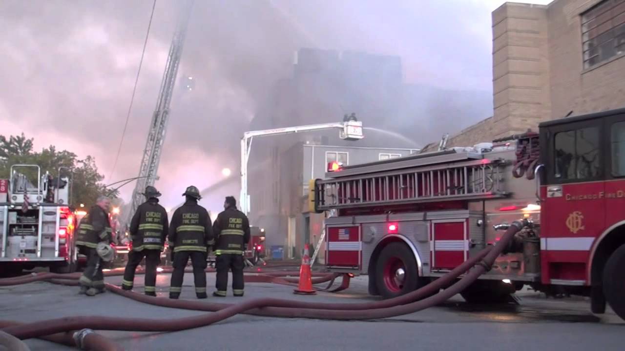 Chicago Fire 5-11 Extra Alarm for Warehouse Fire on Upper Floors on Nelson Street, Chicago