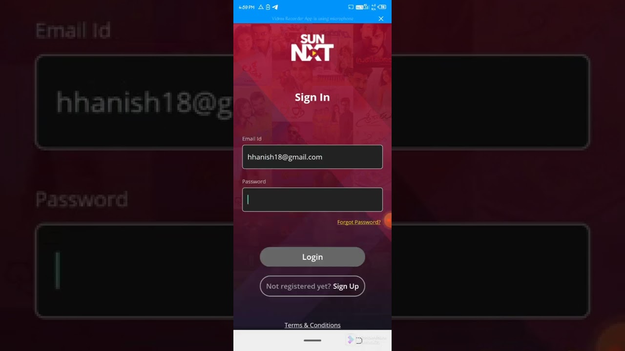 how to login to sun NXT