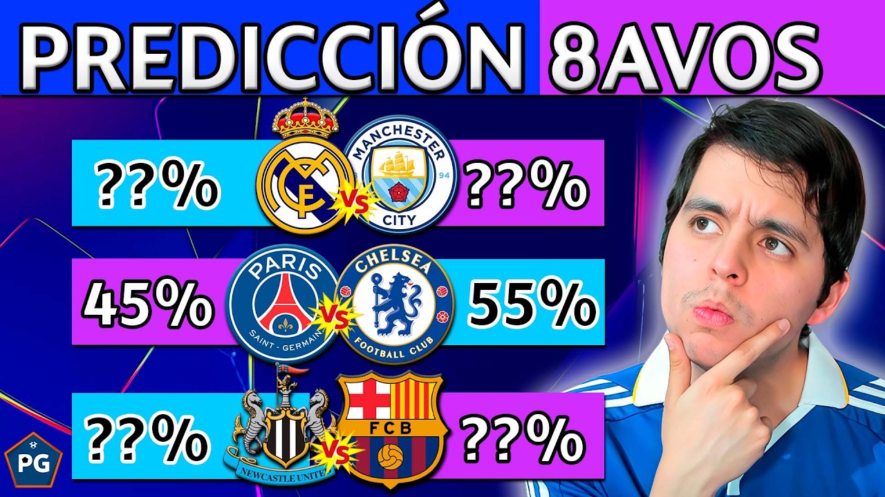 CHAMPIONS LEAGUE 2025/2026🔥8VOS de FINAL👉PREDICCIÓN, PORCENTAJES y ANÁLISIS