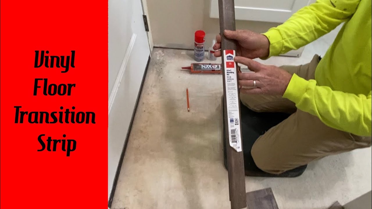 Installing transition installing transition at exterior door for vinyl or laminate flooring.