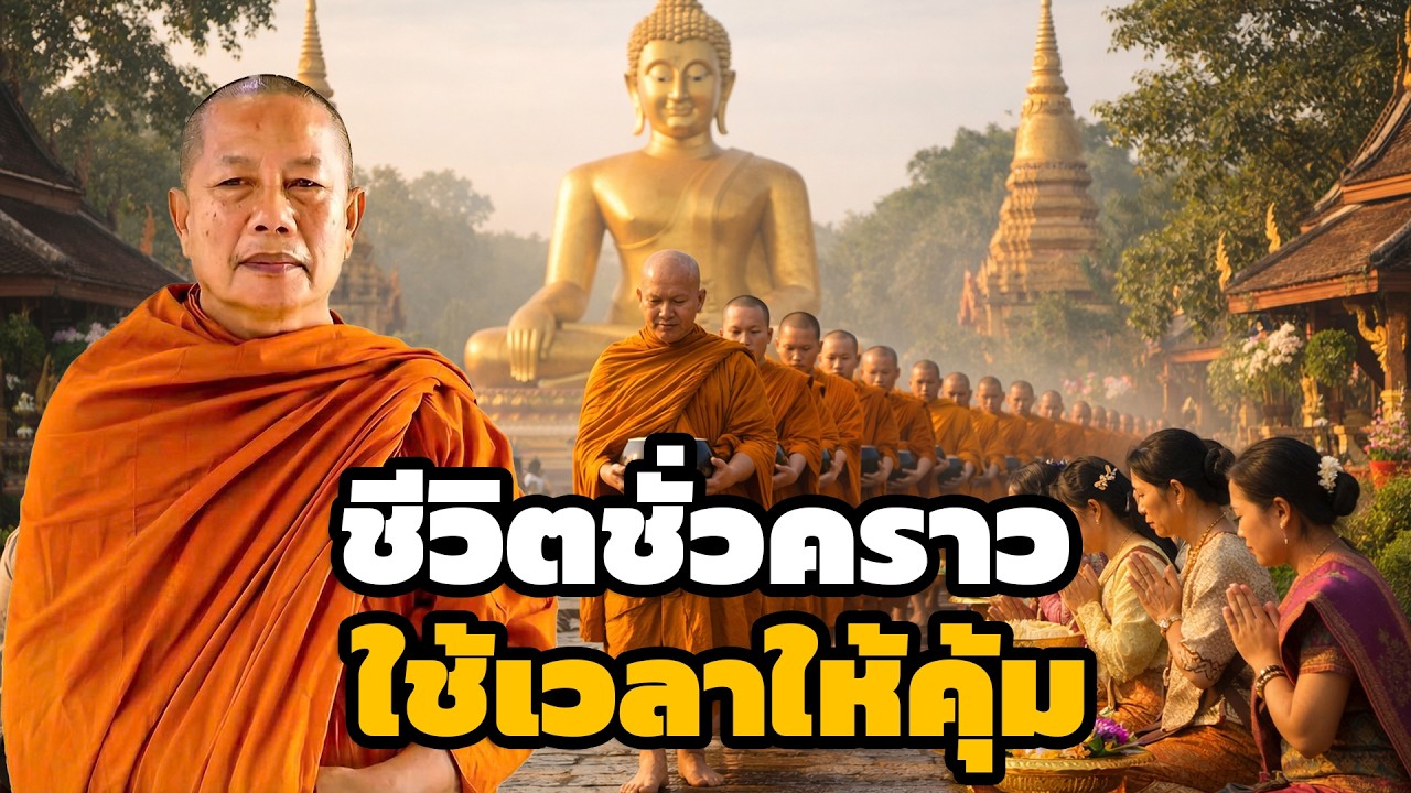 ชีวิตคนเพียงชั่วคราว  อย่าปล่อยเวลาไปโดยไร้ประโยชน์ ธรรมะคลายทุกข์ พระมหาบุญช่วย ปัญญาวชิโร 12