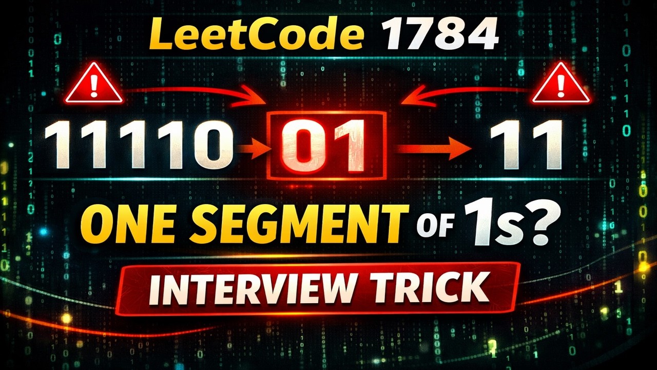 Leetcode 1784. Check if Binary String Has at Most One Segment of Ones