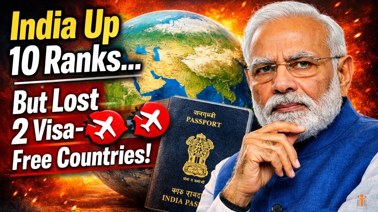 India Jumps 10 Ranks in Global Passport index But Lost 2 Visa-Free Countries #indianpassport#ranking
