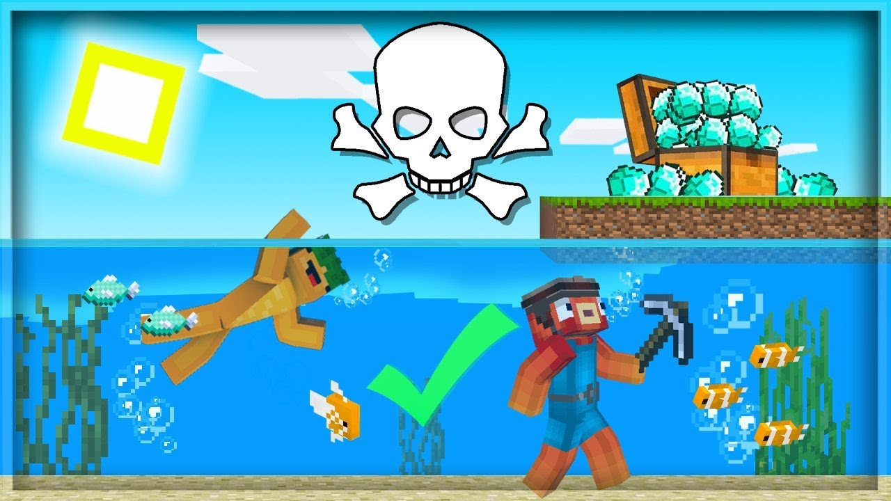 Minecraft, ale ODDYCHASZ Tylko Pod WODĄ! ( 🐠 Mam podwodny dom!  )