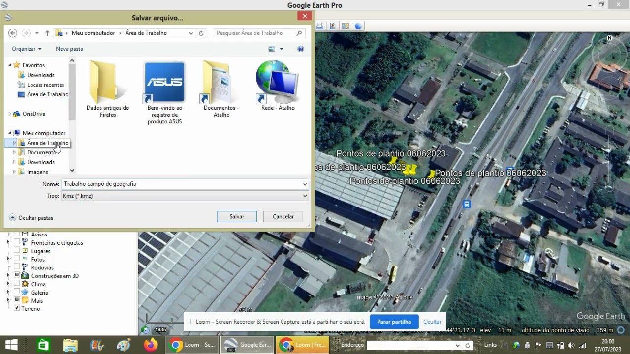 Compartilhar uma mapa pelo Google Earth Pro