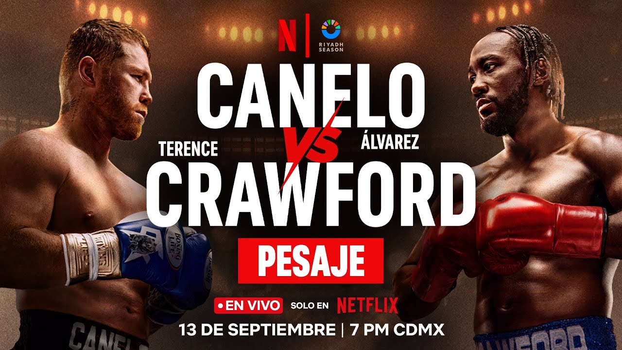 Ve la ceremonia de pesaje de Canelo vs. Crawford el viernes 12 de septiembre a las 7:00 PM CDMX.