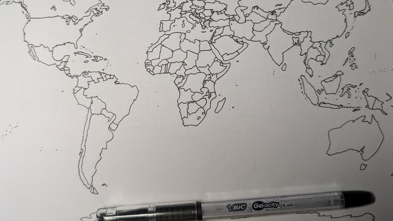 Making a map of the world from memory- talking and drawing