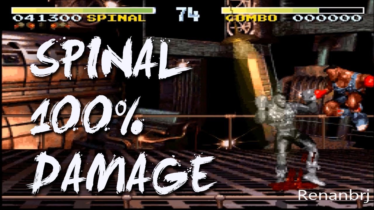 Spinal 100% Damage in 1 combo - 39 Hits - KI SNES