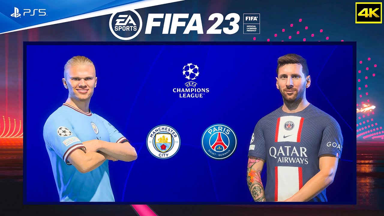 FIFA 23 — ПСЖ против «Манчестер Сити» — Лига чемпионов УЕФА | PS5™ [4K 60 кадров в секунду] Следу...