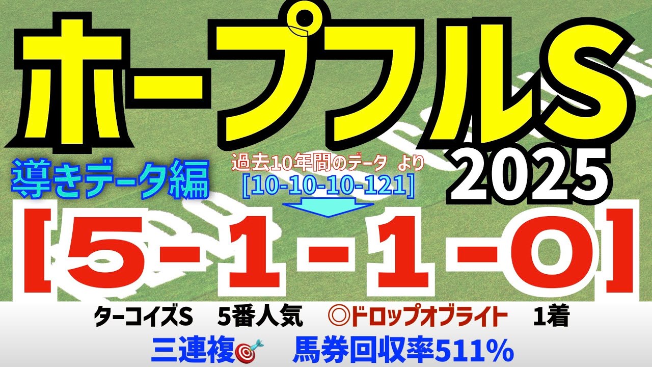 【ホープフルステークス2025】　導きデータ編　過去10年間のデータから導かれた馬とは/今年の馬券回収率は130％　と絶好調/昨年の単勝回収率126%【データ傾向】【競馬予想】