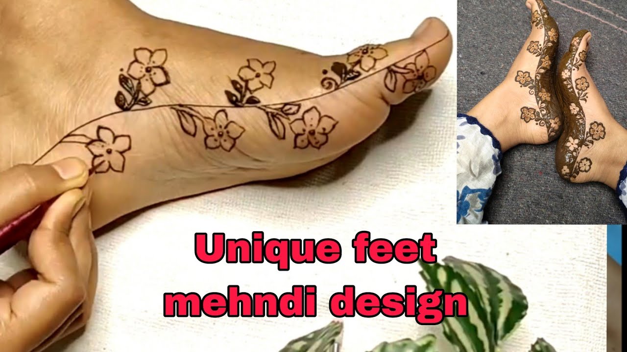 leatest unique feet mehndi design by @beautymirror_ibti  