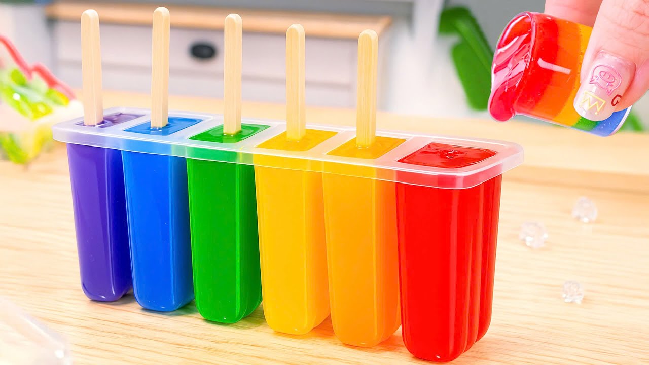 Rainbow Ice Cream💘Satisfying Miniature Rainbow Ice Cream With Rainbow Cake🌈Sara Mini Cakes