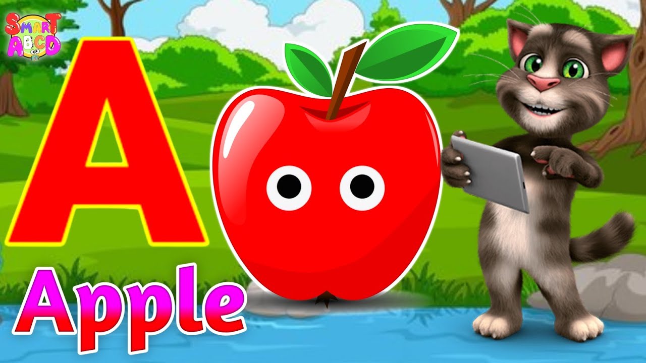 Фонетическая песенка 2 с двумя словами в 3D-формате - A для яблока 🍎🍏 - Песни про алфавит ABC со ...