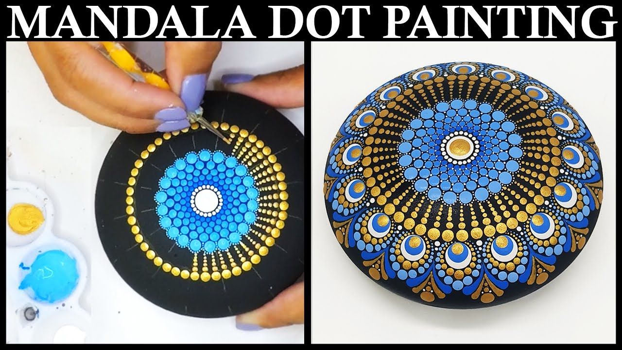 How to Mandala Dot Painting - Mandalas With Acrylic Paint Dotting Artist Tutorial Art #mandala #art