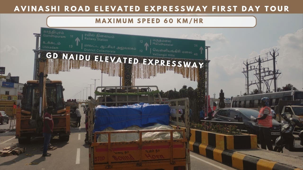 Avinashi Road New Bridge Tour|10.1 km Elevated Longest Flyover|1st Day|4k View #coimbatore #bridge 