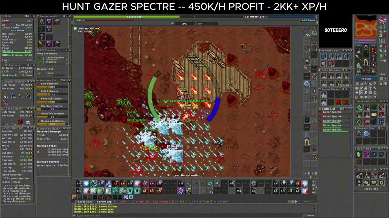 hunt ms 280 - gazer spectre - 2kk+ raw xp/h