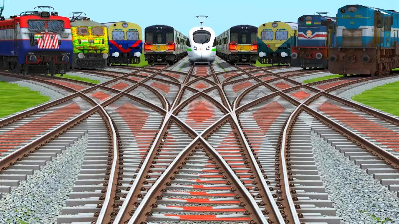🧨All Indian Trains Run At Bumpy Curves Railroad Junctions | train simulator gameplay | railways💥
