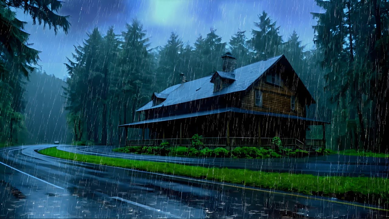 Relax and Drift Away 😴 Rain & Thunder at the Forest Edge