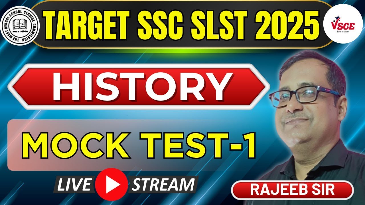 Target WB SSC SLST 2025 |  SSC SLST History New Syllabus MCQs Master Class | Rajeeb Sir | VSCE