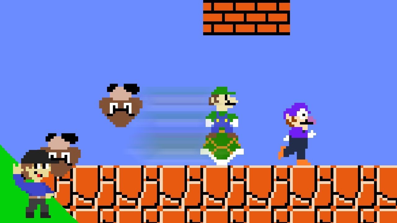 Luigi wins by doing absolutely nothing in Super Mario Bros.