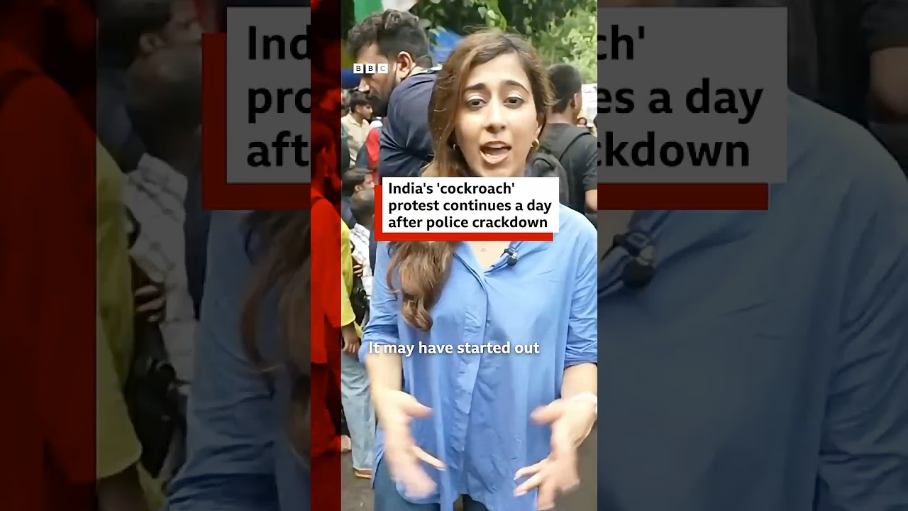 India's 'cockroach' protest continues a day after police crackdown. #BBCNews