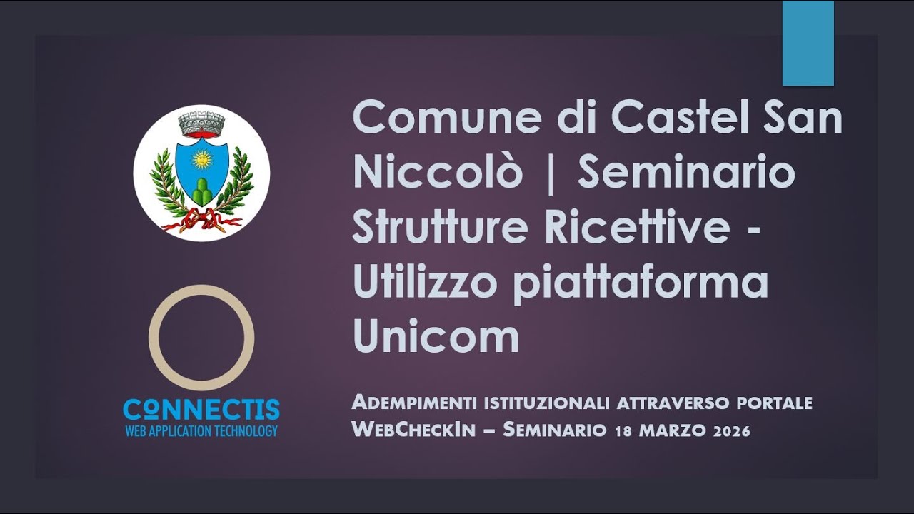 Comune di Castel San Niccolò - Seminario Strutture Ricettive - 18/03/26