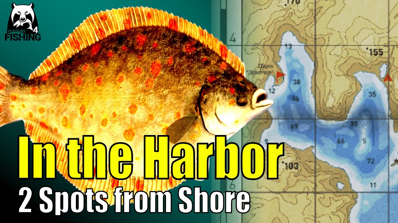 Russian Fishing 4 - Norwegian Sea - In the Harbor with Bottom Rods and Pilker  - 2 Spots from Shore