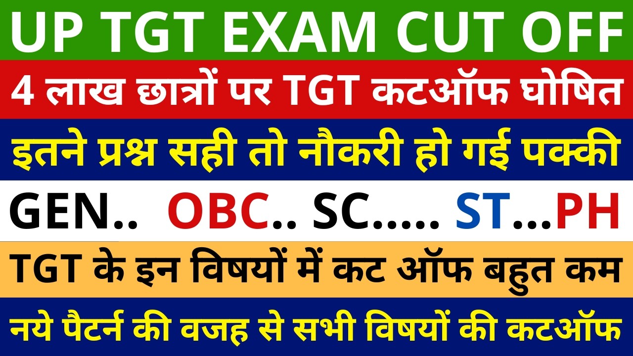 UP TGT CUT OFF | UP TGT 2026 All subjects cutoff | TGT PGT 2026 EXPECTED CUTOFF | UP TGT PGT CUTOFF