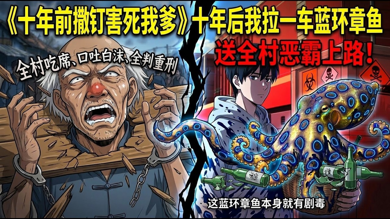 【打臉爽文】十年前撒釘害死我爹，十年後我拉一車藍環章魚，送全村惡霸上路！#爽文 #打臉 #逆襲 #漫剧 #心動甜言