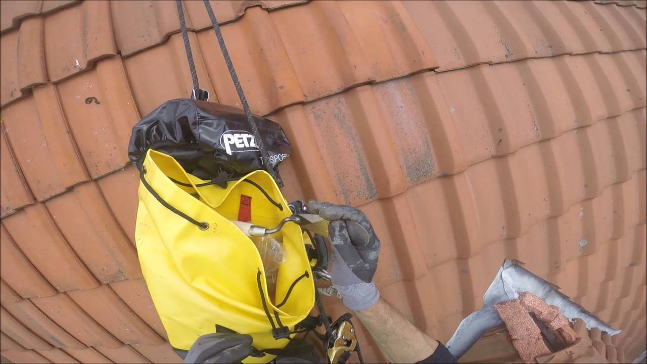 Rope Access work,  Repair of the roof after storm damage