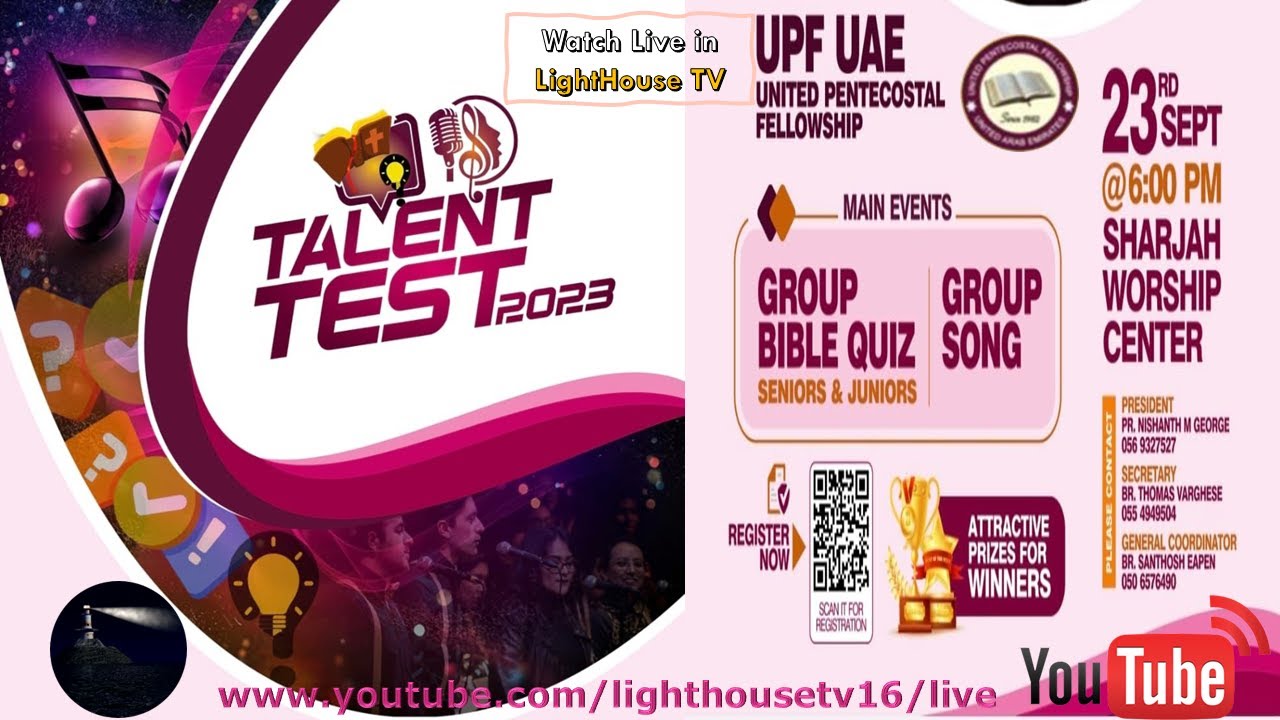 UPF UAE Region Talent Test 2023 *Live from Sharjah Worship Centre * Group Song * Bible Quiz 23.09.23