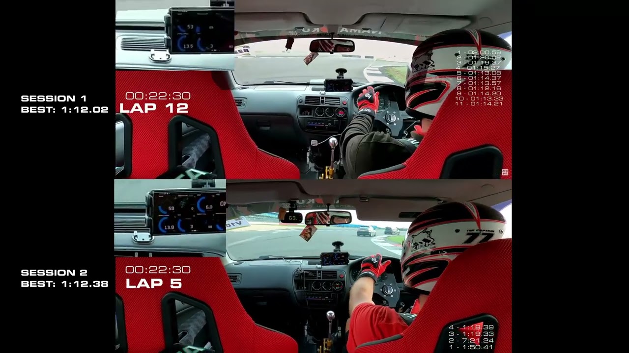 K20 Civic EJ9 - HOT LAP Comparison Silverstone National Circuit 2022 - 4k UHD