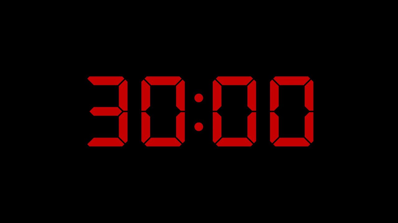 30 Minute Ticking Countdown Timer With Alarm. Digital LED Style.