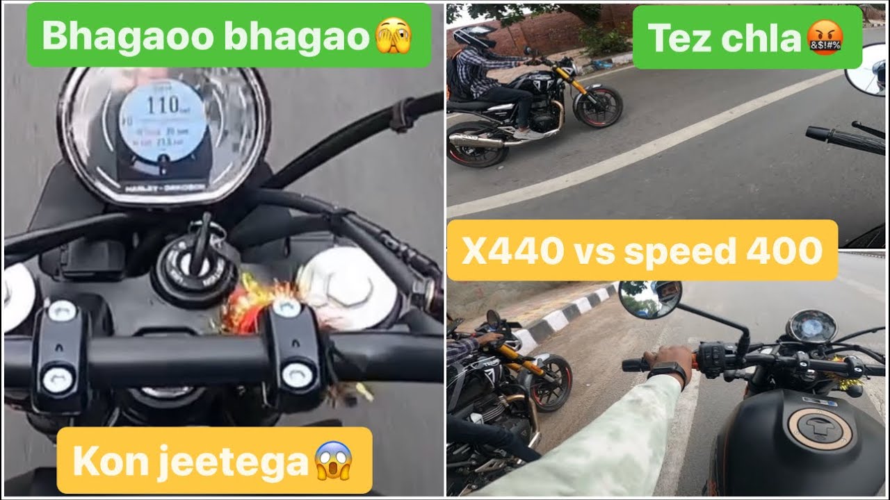 Harley Davidson x440 Vs Triumph Speed 400🔥🔥     || drag race😱 ||x440 riding review🤷🏻