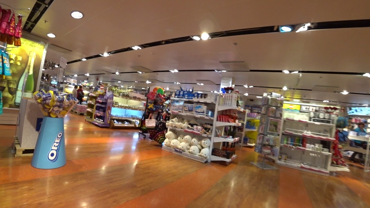 Tallink, cruise ship MS Isabelle, DAN elevator + short walk inside tax free shop