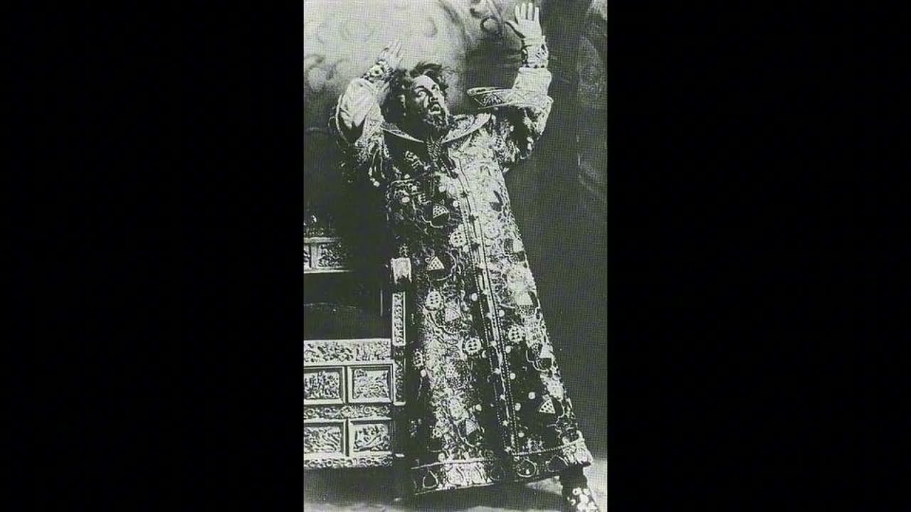 THE ART OF DECLAMATION - Feodor Chaliapin sings the Clock Scene from Boris Godunov (1928, score)