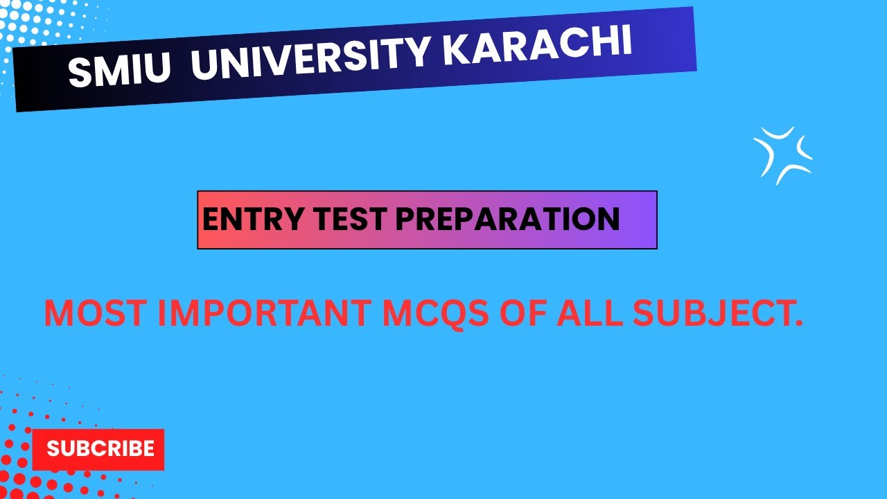 Lecture (08) Entry Test Preparation Of Sindh Madressatul Islam University Karachi | SMIU