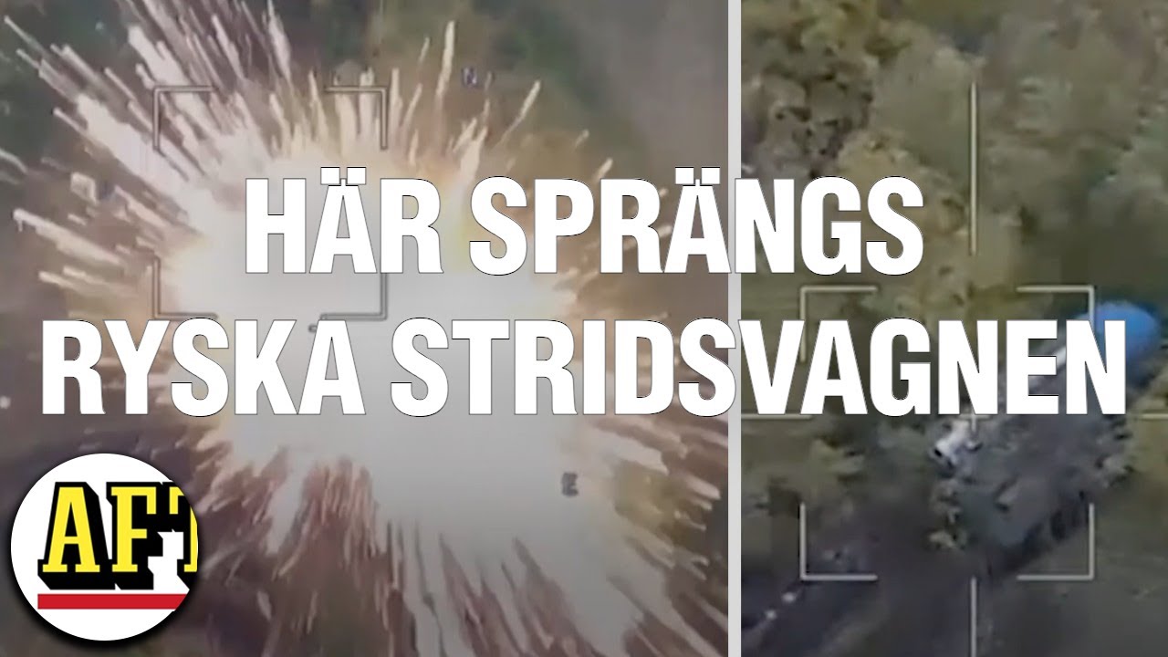 H&auml;r spr&auml;ngs ryska stridsvagnen &ndash; nya videor fr&aring;n Ukrainakriget