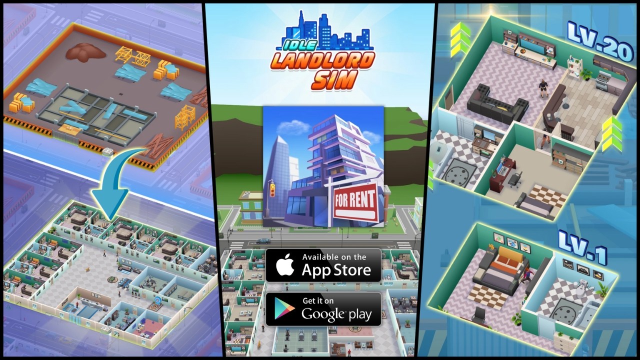 Idle Landlord Sim Gameplay | Tycoon Game (Android iOS)