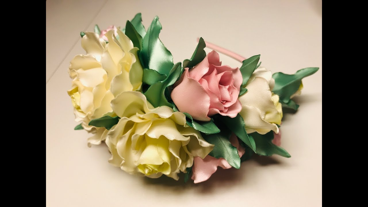 МК Как я закрепляю цветы на ободке 🌺🌺🌺