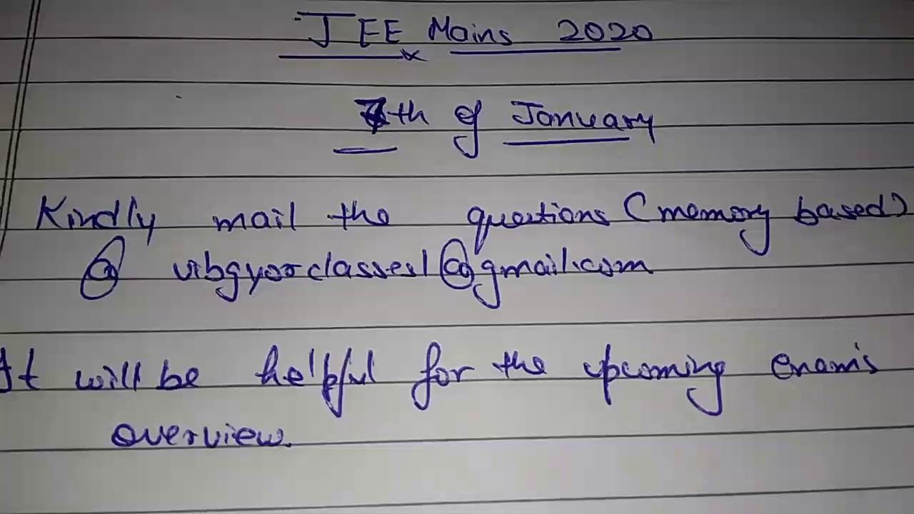 JEE mains 7 January Memory based questions || JEE mains 7 January questions