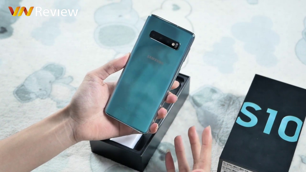 Mở Hộp, trên tay Galaxy S10 CHÍNH HÃNG suýt đầu tiên tại Việt Nam - Màu siêu nhân xanh cực đẹp