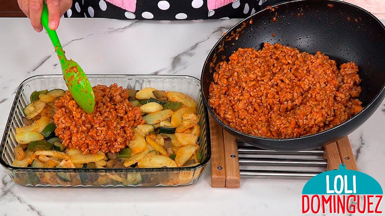 PASTEL DE CARNE CON PATATAS (PAPAS) Y VERDURAS, TREMENDAMENTE DELICIOSA - Loli Domínguez - RECETAS