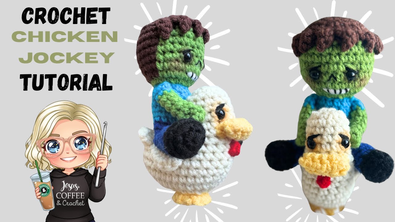 Minecraft Chicken Jockey crochet Tutorial Part 1 Chicken