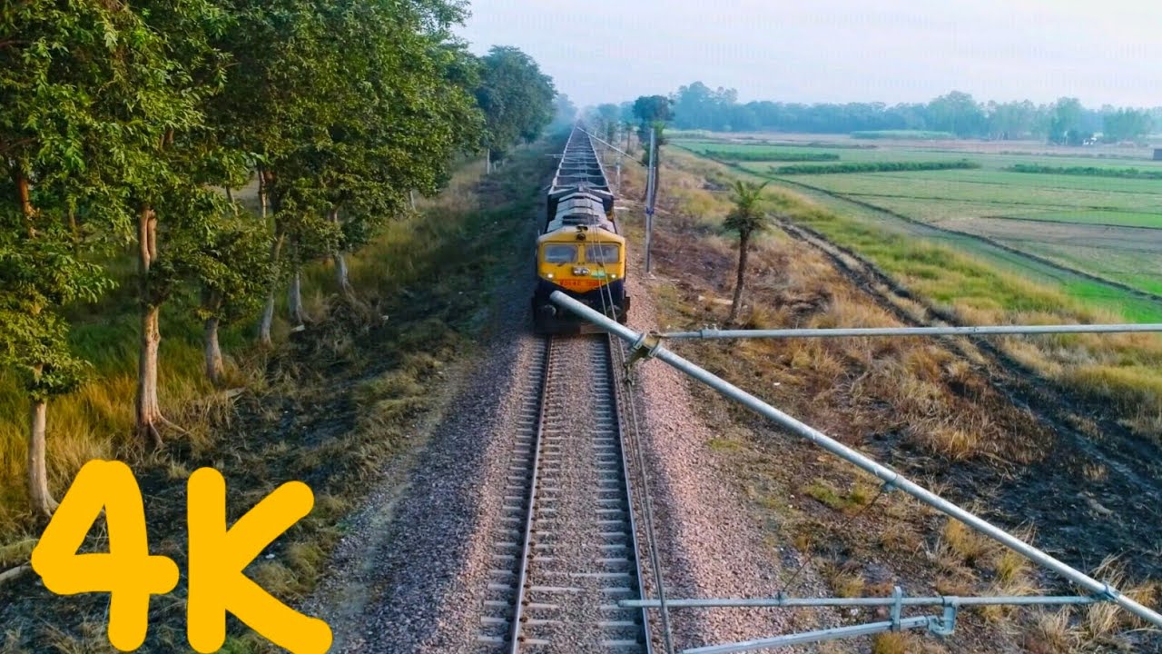 Train 4K Cinematic Aerial view